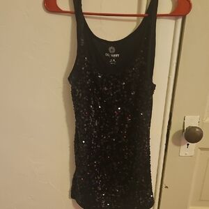 Old Navy Black Sequin Sleeveless Top